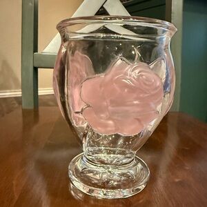 Elegant Pink Rose Glass Vase